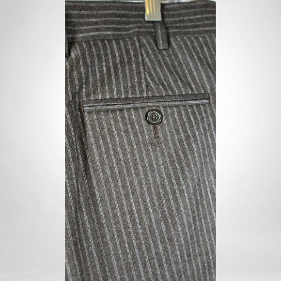 David Bishop NWT W34 X L30 Men's Black Pinstripe Dress Pants Made in Italy - Picture 7 of 14
